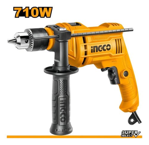 Taladro Atornillador Percutor 710w Ingco Amarillo 50/60hz