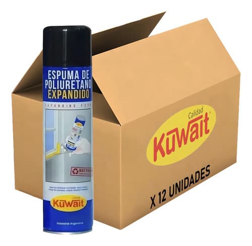 Espuma Poliuretano Expandido Kuwait 750ml X12u Para Paredes Tuberías Ventanas