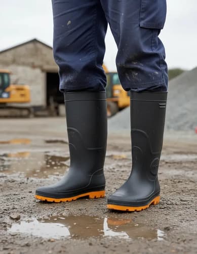Botas De Lluvia Negra Trabajo Talles Varios Ingco Ssh092lyb Negroooo Lisa 41 Uy