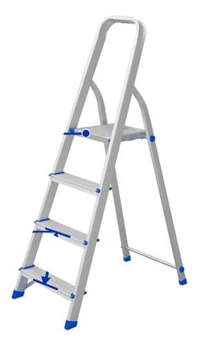 Escalera Familiar Aluminio 4 Escalones 120 Kg Wadfow Wld3h04 Inox
