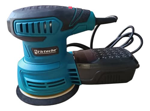 Lijadora Orbital Victeche 650w 125mm Con Deposito + 1 Disco Azul Petróleo
