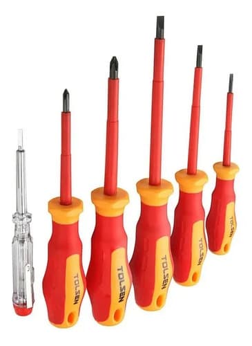 Kit X 6 Destornillador Dielectrico 1000v Tolsen 38013