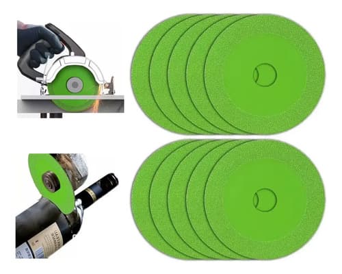 Discos De Corte De Diamante Para Vidrio, Jade Y Cerámica Pack De 10 Verde Lima