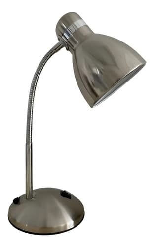 Lámpara Escritorio Metal Flexible Cromo Plata E27 40cm Tushop Constructor