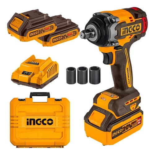 Llave De Impacto Inalámbrica Ciwli2040-9 Ingco Hexagon Amarillo