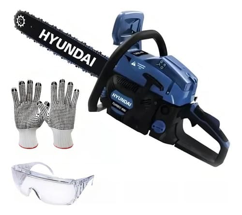 Motosierra Hyundai Turbo 600 20 52cc - 1 Año De - Color Azul Acero