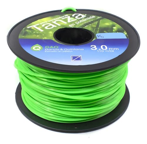Tanza Bordeadora Cuadrada 3mm 100m Verde Lima