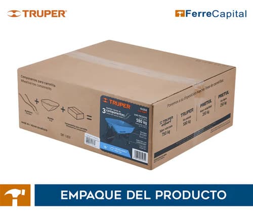 Carretilla Azul 80lt 3pzs Con Rueda Imponchable Truper