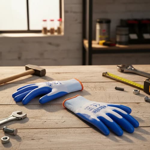 Guantes De Nitrilo Xl Recubierto Calibre 13 Wadfow Wgv2801 Azul