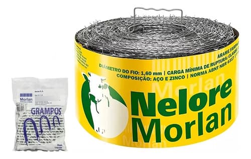 Alambre De Púas Nelore Morlan De 800 M Galvanizado Gris