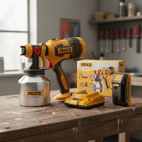 Pistola De Pintar A Bateria 20v Tanque Inox. + 2 Baterias Naranja Claro