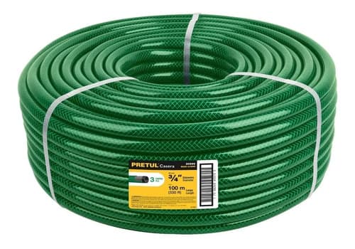 Manguera De Riego Reforzada 3/4 19mm 100 Mts Pretul 20599 Verde