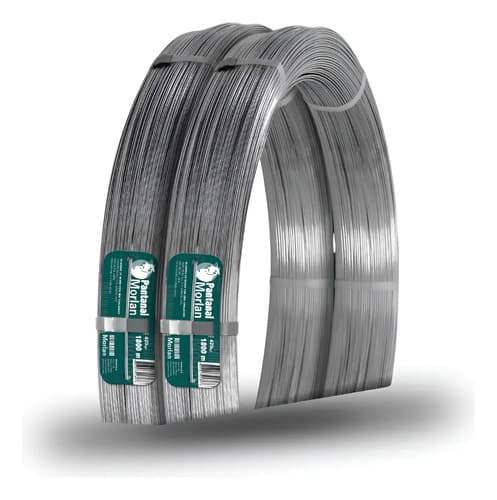 Alambre Morlan Acero 14/12 Precio Por Rollo Entero Plateado