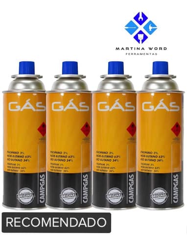 Pack De 4 Cartuchos De Gas Martinaword Para Antorcha Culinaria Y Estufa De Camping