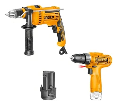 Combo Atornillador 12 Volt + Taladro 810w Cosli23041 - Smf Color Naranja Claro Frecuencia 50/60