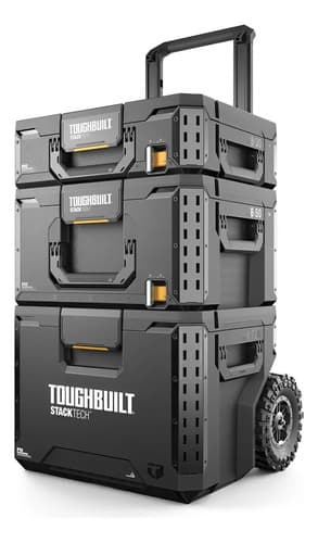 Kit Cajas Herramientas Modular Stacktech 3pcs Toughbuilt Negro