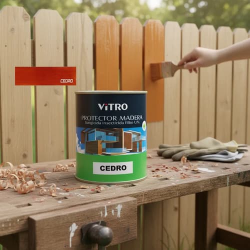 Protector De Madera 4l Uso Interior Exterior Vitro Cedro Satinado