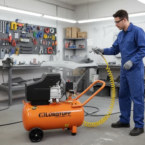Compresor De Aire Lusqtoff 50 Litros 2.5 Hp + Kit 3 Piezas