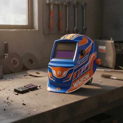Careta Soldar Fotosensible Wadfow Wwh3502 Azul Y Naranja
