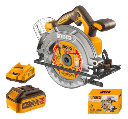 Sierra Circular A Bateria 20v P20s 165mm Cargx1 Batx1 Ingco Amarillo 50-60
