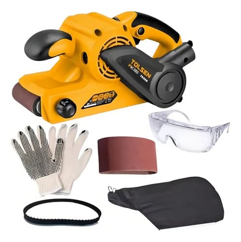 Lijadora De Banda Electrica 810w 533x76mm Tolsen Naranja Con Negro 50 Hz