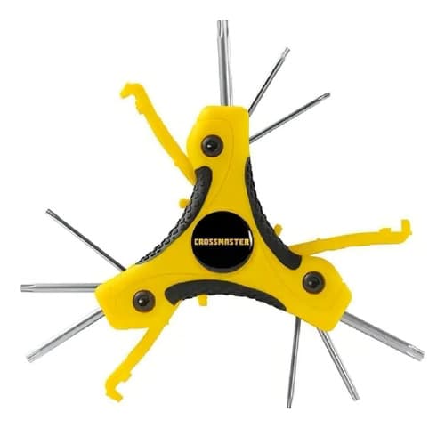 Set Llaves Torx Tamper C Agujero Plegables Mango T Crossmast Color Gris