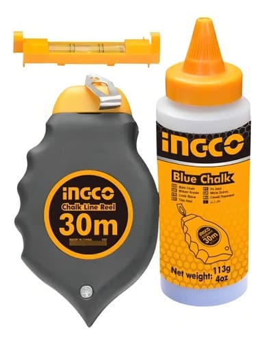 Set Tizador Con Nivel 30m Ingco, Mod Hclr0130