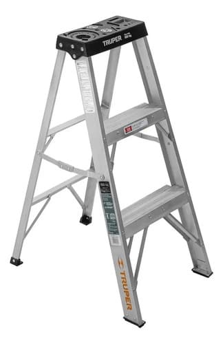 Escalera Tijera 2 Escalones Tipo Iii Aluminio Truper 16740 Gris