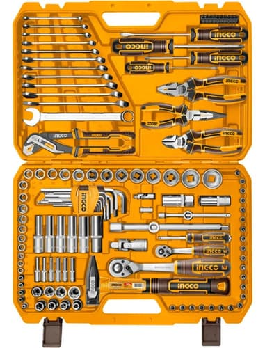 Juego De Herramientas Ingco X137 Piezas Con Maletín Completo Amarillo