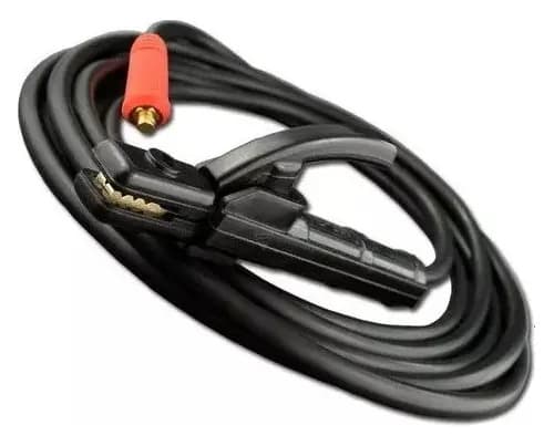 Cable De Soldadora + Pinza Electrodo Inverter 3 Metros Pro Negro