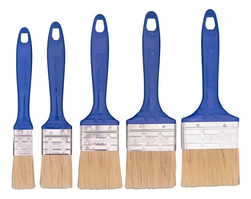 Set De Pinceles Wadfow Para Látex Y Barniz, Con Cerdas Naturales Planas Azules Azul
