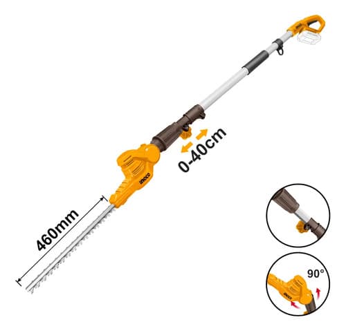 Cortaseto Con Pertiga 20v/460mm Ingco Cpht201601 Amarillo