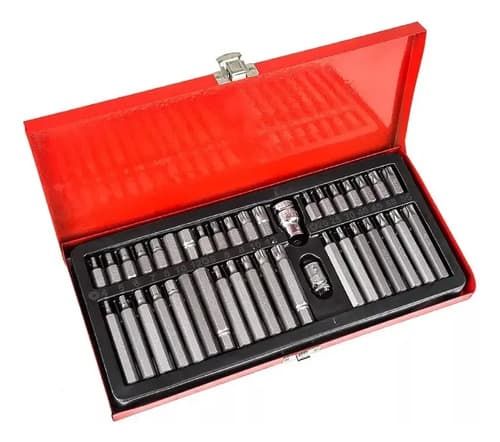 Juego Puntas Torx Allen Multiestria 40 Ps Profesional Caja Color Rojo
