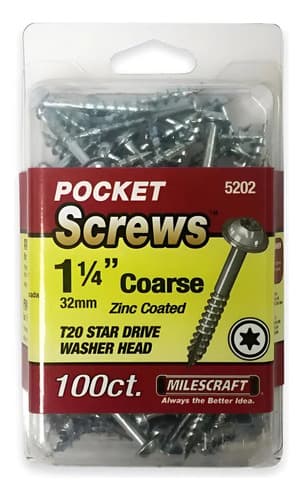 Tornillos Milescraft Torx T-20 Zinc Para Madera 1.25 PuLG X 32mm 100 Unidades