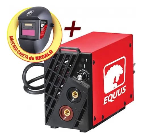 Soldadora Inverter 120 Amp + Careta De Equus - Smf Color Roja Y Negra