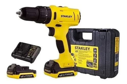 Taladro Atornillador Inalámbrico Percutor Stanley Sch121s2k Color Amarillo Frecuencia 50
