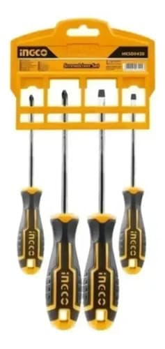 Set X 4 Destornilladores S 2 Paleta/ Phillips Imantado Ingco