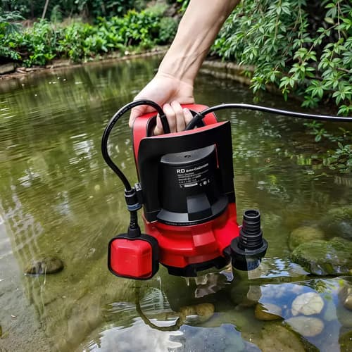 Bomba Sumergible Gaccoa 1hp 750w Drenaje Agua Sucia Caudal 12500l Rojo