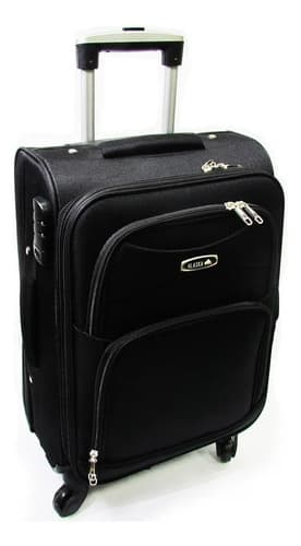 Valija De Tela Premium Con Fuelle 20 - Valijas Carry On Color Negro Liso