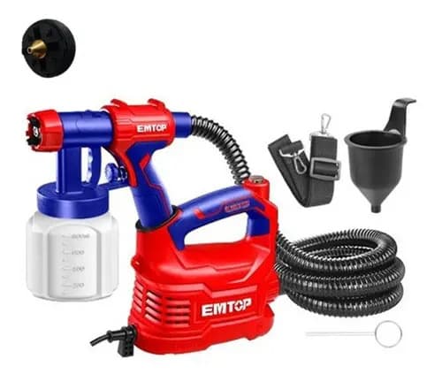 Máquina Pistola Equipo Pintar Hvlp 550w Pico De Bronce Emtop