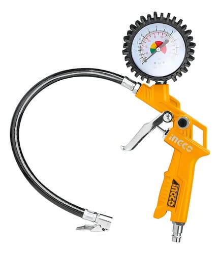 Inflador Con Manómetro Ingco Para Autos Motos Y Bicicletas
