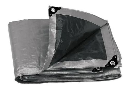 Lona Reforzada Gris 5 X 6 Mt Truper 15366 Color Negro