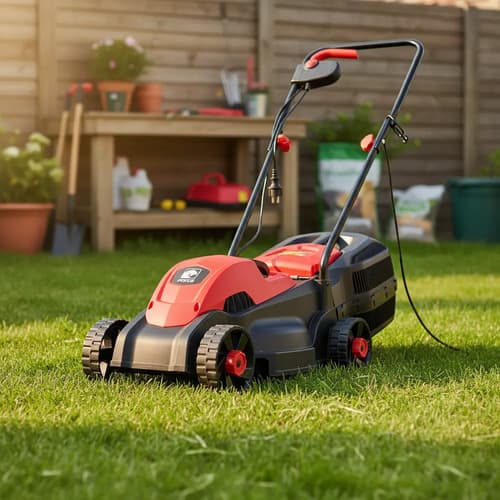 Cortadora De Césped Eléctrica Con Bolsa Recolectora De 1600w Rojo