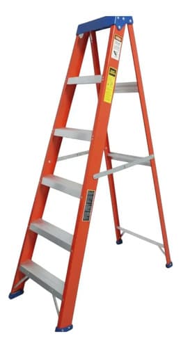 Escalera De Fibra De Vidrio 6 Peldaños Equus Plateado