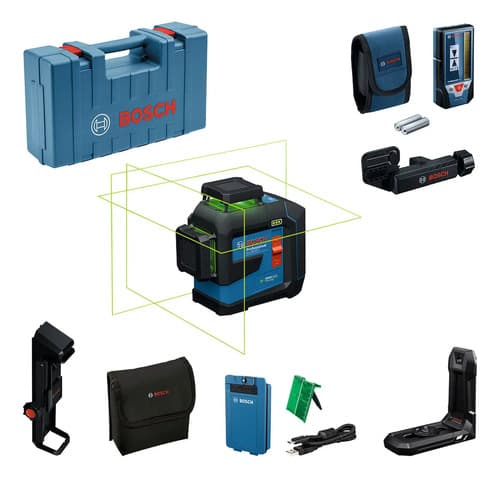 Funda Y Batería Bosch Gll 80-33 G Li + Lr7 Laser Level + 360° Para Láser Verde