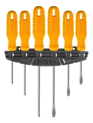 Set De Destornilladores Ingco Con 6 Piezas Y Mango Ergonómico