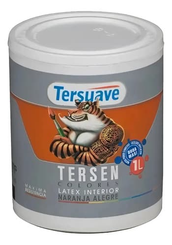 Pintura De Látex Tersuave Tersen Exterior E Interior Color Naranja Alegre Con Acabado Mate De 1l
