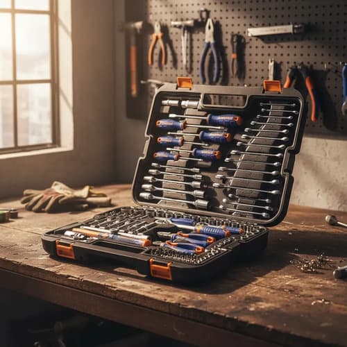 Set X109 Herramientas Manuales + Valija Wadfow Whs2109 Azul