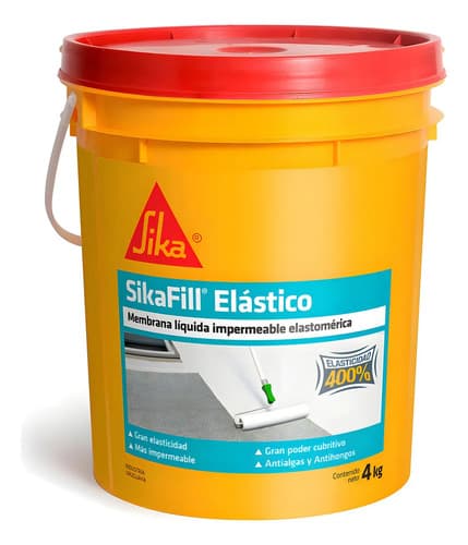 Membrana Liquida Sikafill Elástico En Colores 4 Kg Color Blanco