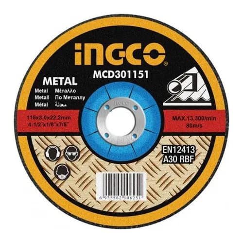 Ff 10 Disco Desbaste 4½ Abrasivo Ingco 6mm Metal Mgd601151 Amarillo